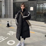 Winter Coat Women X-length Puffer Hood Bomber Basic Jackets Long Female Coat Loose Parka Plus Size Hoodies Outerwear Snow