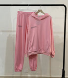 2021 Pure Cotton Thin Spring and Autumn Fabric Hooded Sweatshirts Hoodies Track Pants Women Clothes Tracksuits Two Piece