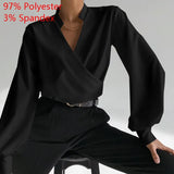 Elegant Blouse 2022 Summer Tunic Women Sexy V Neck Long Lantern Sleeve Shirts Solid Casual Irregular Hem Top Blusas