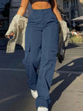 Celmia Streetwear Cargo Pant Women Pockets Back Elastic Waist All-match Pantalones De Mujer Casual Fashion Thin