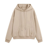 Autumn Hoodies Tracksuits Sets Solid Oversize Hooded Sweatshirts 2 Pieces Sets Winter Warm Fleece Crop Tops Pants