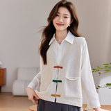 Cardigan Vest Women's Spring Dress 2024 New Fashionable Foreign Style Loose Thin Disk Buckle Horse Clip To Wear A Coat-Outfit