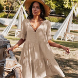 Dress 2021 Women Pink Elegant Midi Sleeve Ruffle Mini Vintage Dress Sweet V Neck Party Clothes Robe Femme Y2k