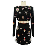 Star Fashion New Heavy Industry Nails And Studded Short Blouse Half-Skirt Set Two