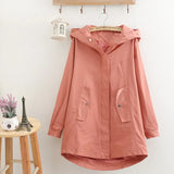 Autumn Women Trench Coat New Solid Hooded Overcoat Plus Size 5XL Mid-long Windbreakers Female Casual Tops Basic Coats