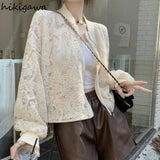 Coat Women Lace Hollow Out Long Sleeve Casual Outwear Crop Tops Zipper See Throught Y2k Jackets 2023 Ropa Mujer