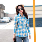 Women's Plaid Shirts 2021 Autumn New Ladies Casual Delicate Tops Youth College Style Lady Long Sleeve Blouse