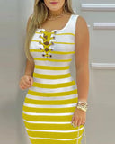 Independent Station Popular Style 2023 New Women's Striped Dress Women's Dress-Outfit