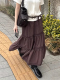 Brown High-Rise Slim Skirt 2025 Layer Sense A Skirt Simple New Medium And Long