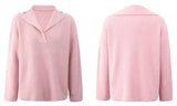 V-Neck Turndown Collar Regular Pullover