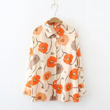 flower printing ladies shirts Women's Blouses Spring Autumn Long Sleeve Shirts Tops Blusas