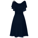 New Chiffon Dress Women's Sexy Shoulder Wedding Dress-Outfit