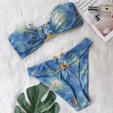 Toloer 2023 Sexy Bikini Leopard Print High Waist Swimsuit Metal Accessories Women's