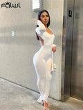 Fall Black Women Jumpsuit Backless Long Sleeve Rompers Womens Jumpsuits White Gray One Piece Outfits Bodycon