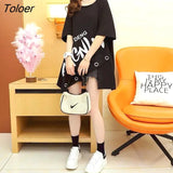 Womens T Shirt Irregular Short Sleeve T-shirt Summer Trend Loose Mid-length Top Fashion Design Oversized Thin Half Sleeve