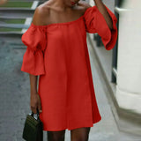 Celmia Cotton Sexy Off Shoulder Robes Solid Color Women Party Vestidos Pleats 2022 Summer Mini Dress Short Puff Sleeve