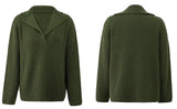 V-Neck Turndown Collar Regular Pullover