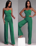 Fashion Tube Top Long Jumpsuit Women Elegant Temperament Tube Top Wide-leg Jumpsuit Women 425-0-Outfit