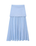New Undecorated Knitted Vest Knitted Folding Splicing Skirt