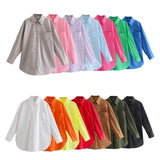 Ins14 Color Pocket Decoration Women's Basic Long-Sleeved Shirt In Spring And Summer Of 2024-Outfit