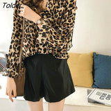 Shirts Women Chiffon Leopard-print All-match Harajuku Loose Sun-proof Streetwear Fashion Korean Style 4XL Autumn