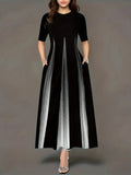 New Summer Loose Casual Print Collar Plus-Size Dress Women's