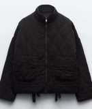 Temu Same Jacket Autumn And Winter New Top Lingge Quilt Cotton Suit Loose Coat