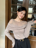Xixi 2025 Autumn New White Label Showing Lanky Lace Knitted Woolen Women