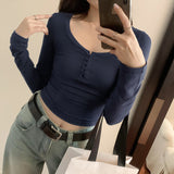 New Style Of European Blouse Is Covered With Autumn And Winter Girls' Pure Desire, Hot Girls, Short Style, Slim, Slim And Thin Bottomed Shirt.-Outfit