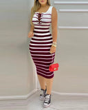 Independent Station Popular Style 2023 New Women's Striped Dress Women's Dress-Outfit