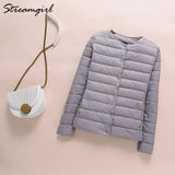 Thin Down Jacket Women Large Size Pink Womens Lightweight Down Jackets Ultra Light White Coat Warm Short Jackets