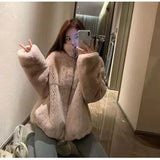 quality mink coat women's 2021 winter new lady Qian Xueli and young stand collar Rex Rabbit Fur women's winter fashion