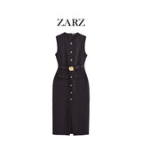 Homemade New Women's Classic带 Chopless Sleeveless Dress