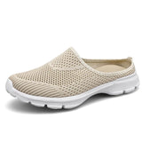 o'clock All-match Men Casual Mules Super Light Male Flat Shoes Fashion Breathable Couple Half Slippers Soft Bottom Big