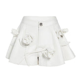 Patchwork Floral Short Pants For Women High Waist Solid Minimalist Shorts Female Korean Fashion Clothing Style