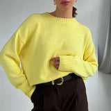 Women Warm O-Neck Pullover Sweater Autumn Casual Basic Knitted Sweater Top Fashion Loose High Street Ladies Sweaters Jumper