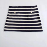 Spring Style Striped Button Trim Short Dress 2142003 104-Outfit