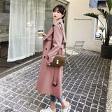 Toloer Trench Coat Female Spring And Autumn 2024 Spring New Medium And Long Korean British Style Small People Wear A Coat-Outfit