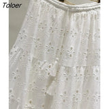 2023 Summer Women Skirt Tassel Retro Embroidered Midi Skirts Sweet Chic Casual Beach Boho jupe longue femme