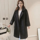 Loose Pink Casual Button Wool Blends Hot Sale Winter Warm Jacket Long Cashmere Vintage Female Autumn Women's Wool