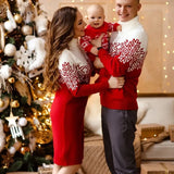 New Christmas Parents Child Sweater Women Sweater Dress Embroidered Long Sleeve Autumn Winter Pullovers Sweaters