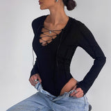 Toloer New Women's Sexy Thread Tie Fishbone Hot Girl Slim