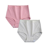 2 pcs/lot High Waist Panties Cotton Underwear Women Solid Plus Size Female Lingerie M -