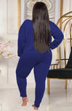 Plus Size Casual Long Sleeve Irregular Top And Skinny Pants