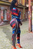 Colorful Wavy Print 2pc Pants