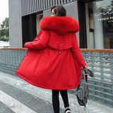 Winter New Women's Parkas Plush Cotton Jacket Thick Coat with Hood Oversized Midi Long Wool Collar Warm Padded Hot