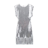New Beaded Tassel Trim Mini Dress 6318251-Outfit