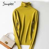 Leisure high collar basic sweater Slim cosy long sleeve pullover Home style fashion women's sweater Autumn winter