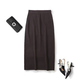V-Neck Cardigan Knitted Vest 05744686716 Rope Knitted Straight Skirt 05306686716 Set-Outfit