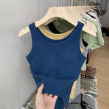 Chest Cushion Threaded Sling Sports Vest Women Wear Sleeveless Sleeveless Jacket With Backing-Proof In Summer-Outfit